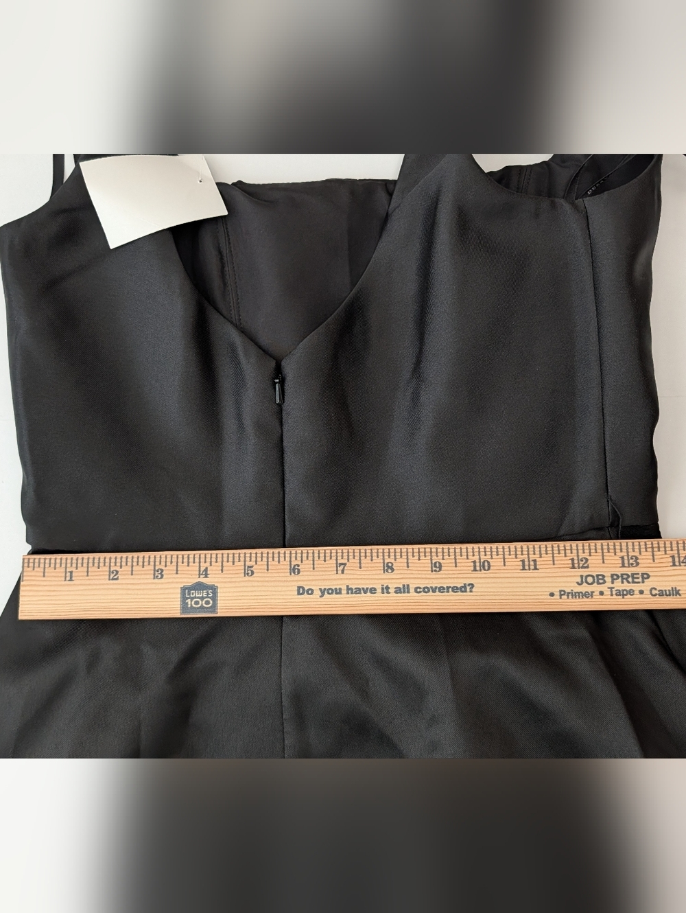 Dessy Square Neck Satin Midi Dress with Full Skirt Flower Sash Black Size 2 - Picture 6 of 9